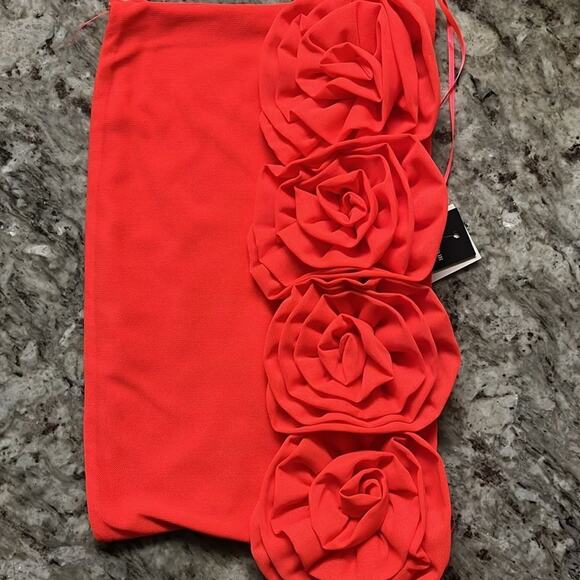 AFRM Kelce Maxi Length Skirt and Top with Rosette Detail in Coral Size M - Picture 5 of 5